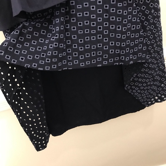 COS Peplum Eyelet Dress 2 cotton navy blue short sleeves knee length - Picture 5 of 10